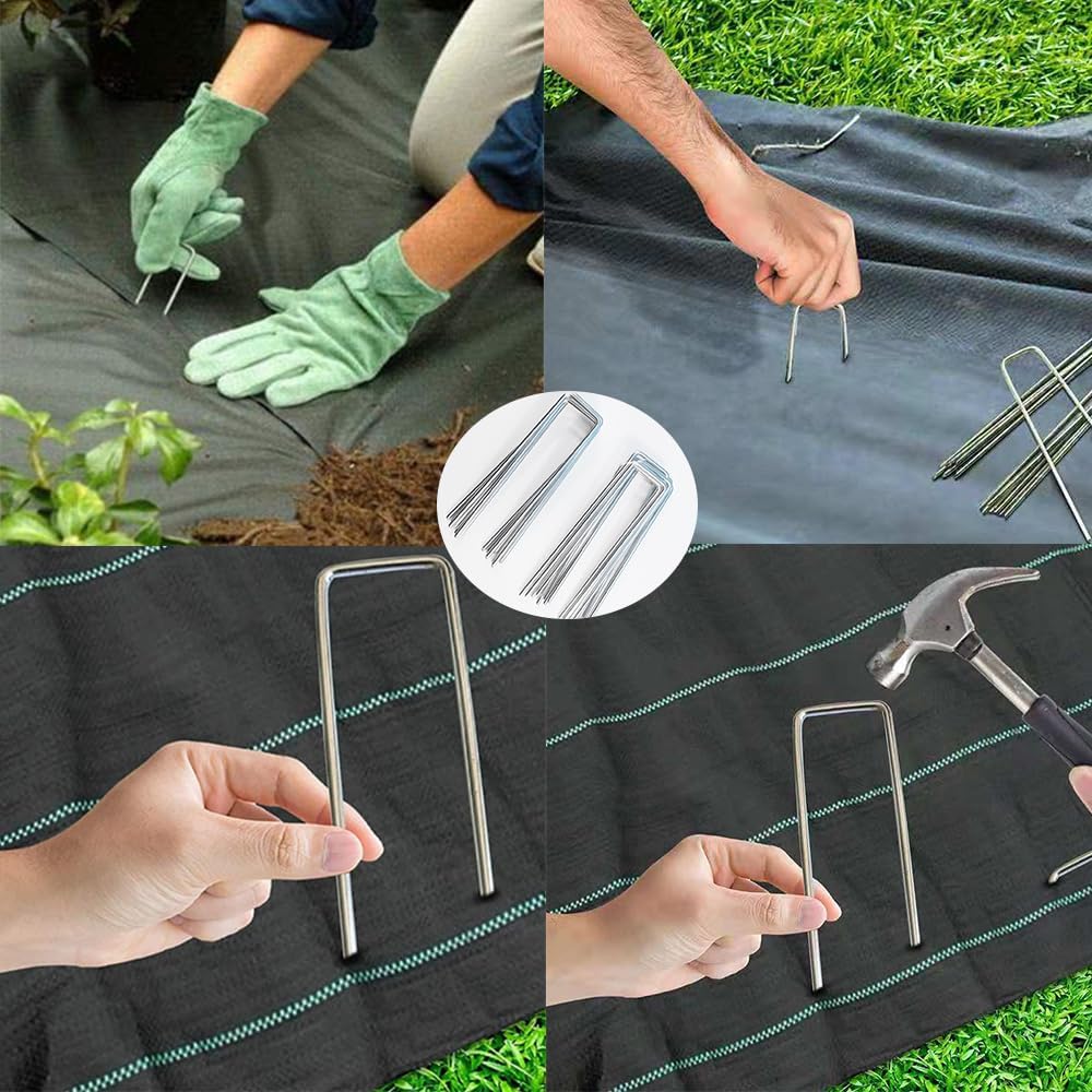 8 Gauge Ground Staples 6 Inch Landscape Staples 30Pack Metal Lawn Ground Barrier Cover Wire Heavy Duty U Stakes Pins