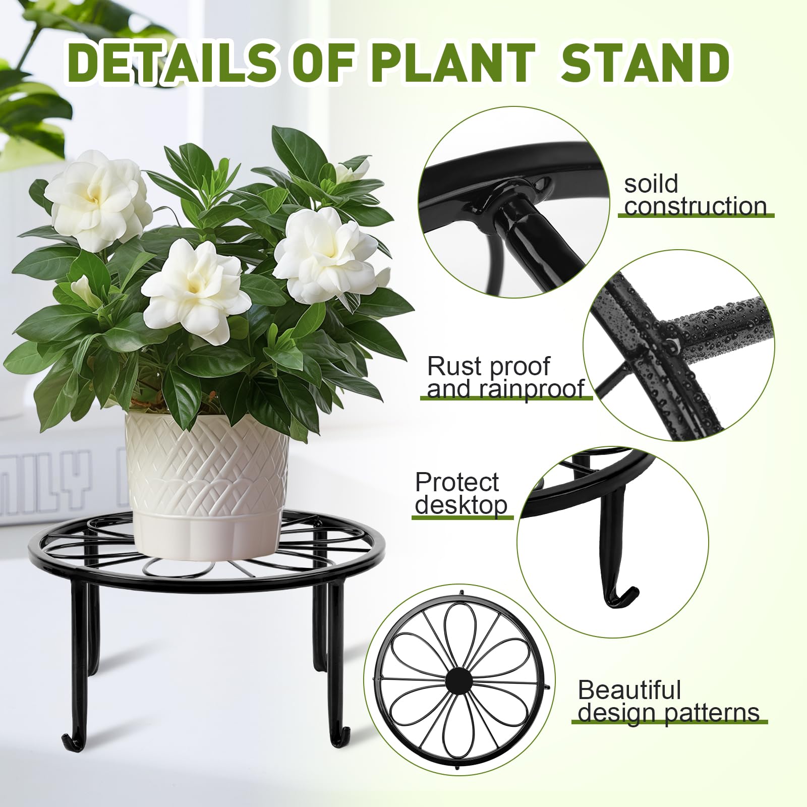 ESRICH 10 Pack Plant Stand, Metal Plant Stands for Outdoor Indoor Plants, Heavy Duty Plant Stands