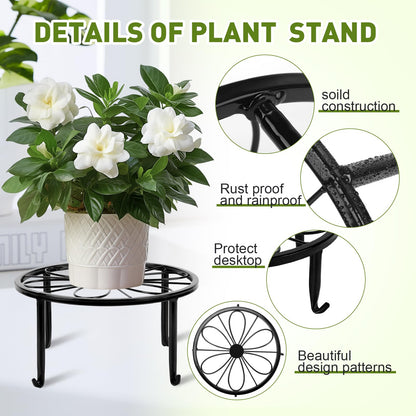 ESRICH 10 Pack Plant Stand, Metal Plant Stands for Outdoor Indoor Plants, Heavy Duty Plant Stands