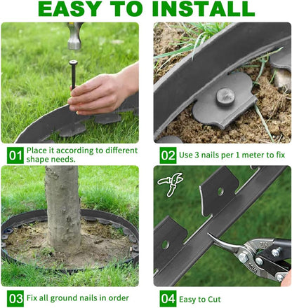 Landscape Edging 33ft,Garden Borders Edging [Extra Tall 4IN ] with 30pcs Spikes,Lawn Edging Kit Flexible Mini Plastic Fence for Grass Yard Flower Bed -Grey