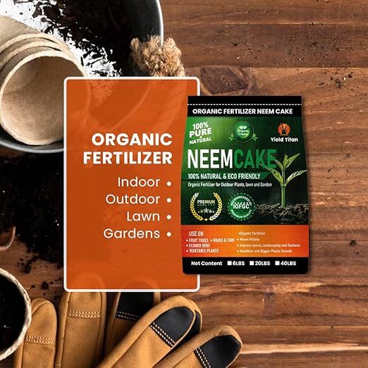Premium Neem Cake, Natural Fertilizer for Gardening and Soil Amendment (6LB)