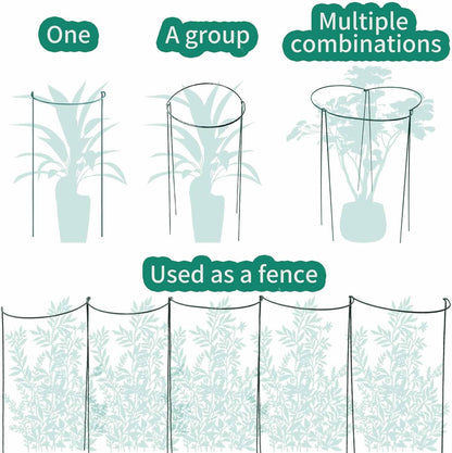 TCBWFY 14" Dx32 H Plant Supports Stakes for Large Heavy Plants,10Pack Peony Supports,Heavy Duty 5mm Wire Peony Cages,Interlock Garden Supports Ring Border Support,Plant Support Cage for Rose Flower