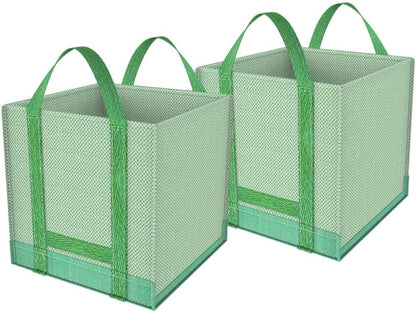 32 Gallons Reusable Garden Waste Bags, Yard Waste Bags, Lawn/Leaf Bags, Heavy Duty Gardening Bags, Integrated Reinforced Handle, Suitable for Collecting Leaves, Pruning Bushes(2-Pack 32Gallons)