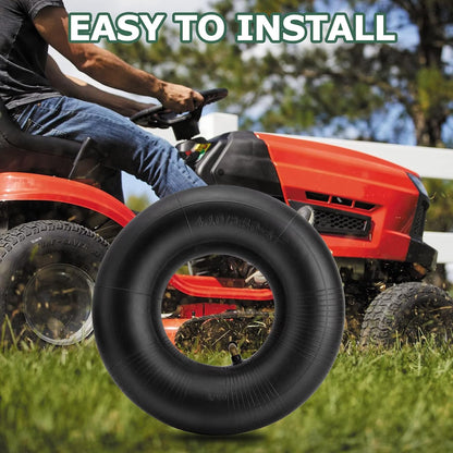 4.10/3.50-4 Inner Tube with Bent Valve Stem (2-Pack) - Heavy Duty Replacement Tire Tubes for Wheelbarrows, Mowers, Hand Trucks, Yard Trailers