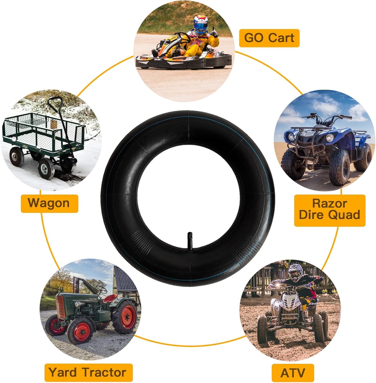2-Pcs 4.10/3.50-6 Inner Tube 4.00/3.50-6 13 x 4.00-6 Heavy Duty 3.50-6 4.00-6 4.10-6 Replacement Inner Tube for Wheelbarrows, Mowers, Hand Trucks and More