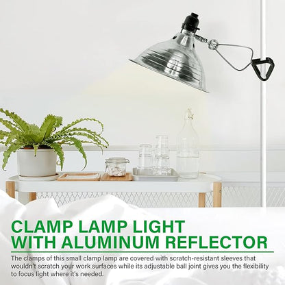 Simple Deluxe Clamp Lamp Light 150 Watt with 8.5 Inch Aluminum Reflector (no Bulb Included), 6 Feet Cord, 6 Pack, Black