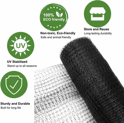 KLEWEE Bird Netting, 13 x 50 FT Heavy Duty Garden Netting for Protect Fruit Trees, Plants and Vegetables from Birds, Deer, Squirrels and Other Animals