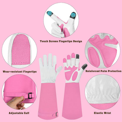 Long-Gardening-Gloves for Women/Men - Thorn Proof Rose Pruning Gloves Heavy Duty Gauntlet-S