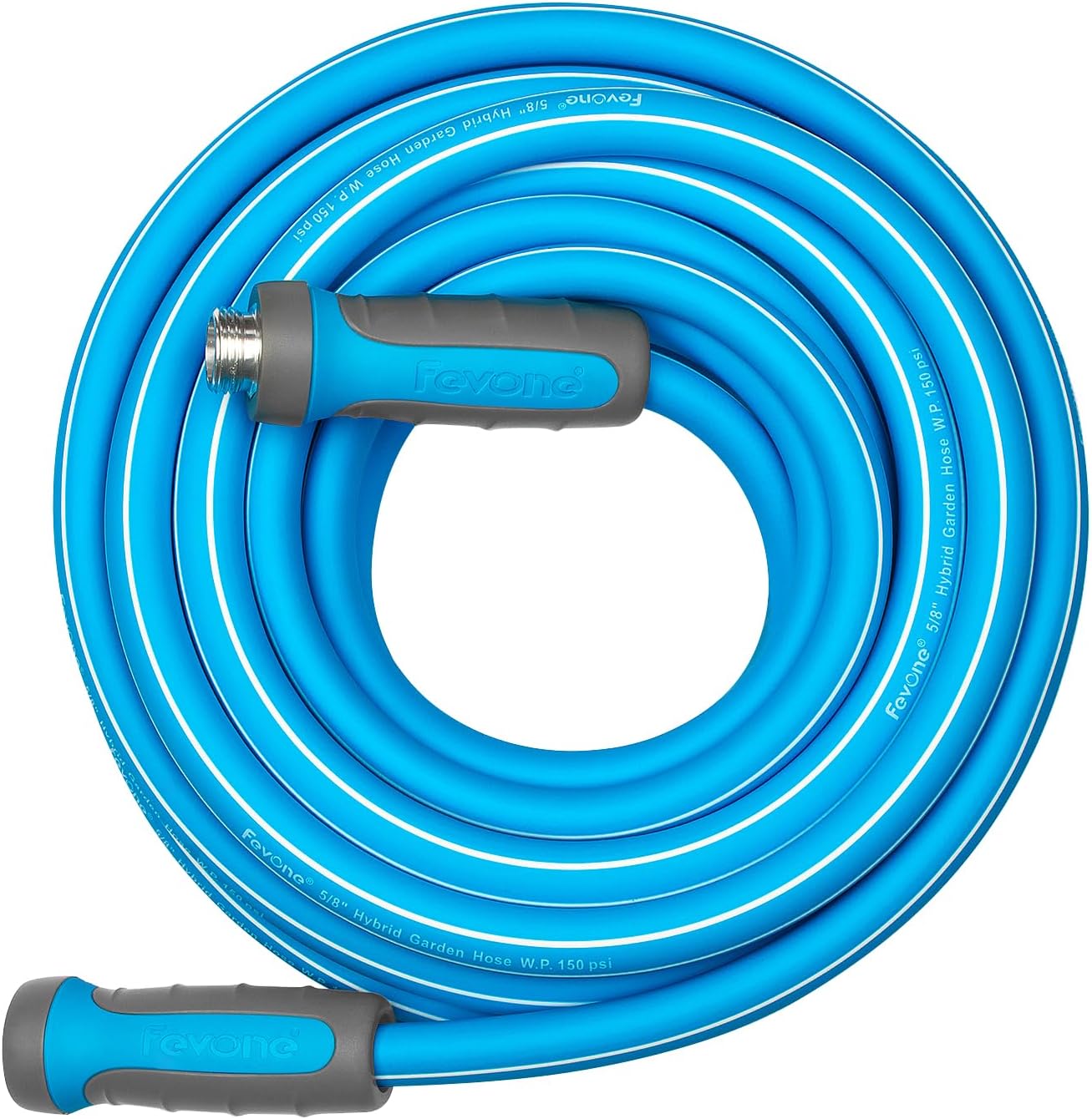 Fevone 35 ft x 5/8" Heavy Duty Garden Hose, Drinking Water Safe, Flexible & Kink-Free Hybrid Polymer Water Hose, Lightweight Outdoor Hose with swivel handles and 3/4" Solid Aluminum Fittings