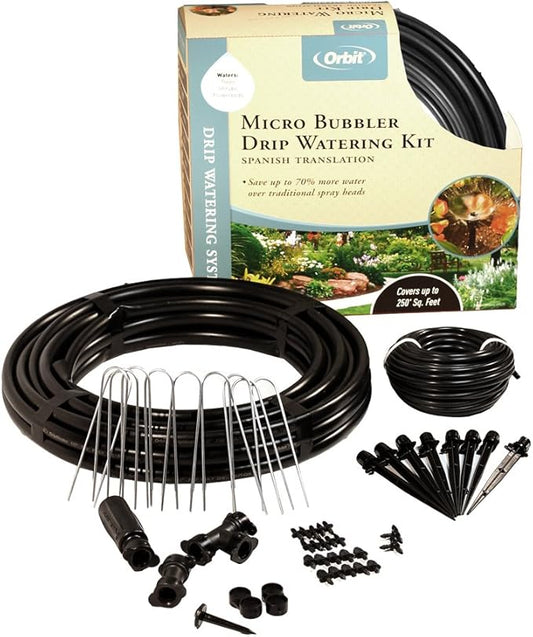 Orbit 10 Pack Drip Irrigation Watering Kit - Complete Micro Irrigation Bundle