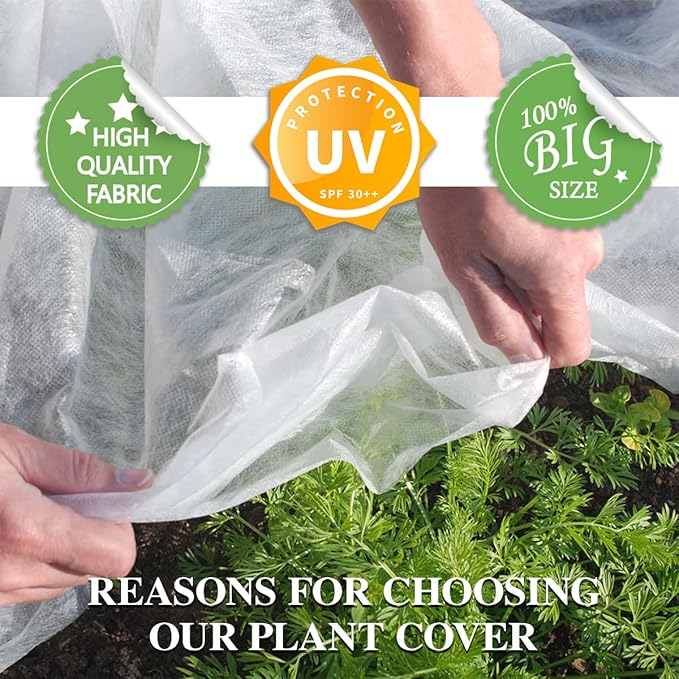 Plant Covers Freeze Protection, 7FT x 25FT 0.9oz Reusable Floating Row Cover Plant Blankets Frost Cloth for Clod Winter Frost Sun Pest Protection