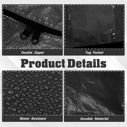 4 Pcs 194 Gallon Large Moving Bags with Zipper and Handles Foldable Storage Duffle Bags Heavy Duty Extra Large Totes for College Dorm Travel Clothes Blankets Bedding Moving (Black)