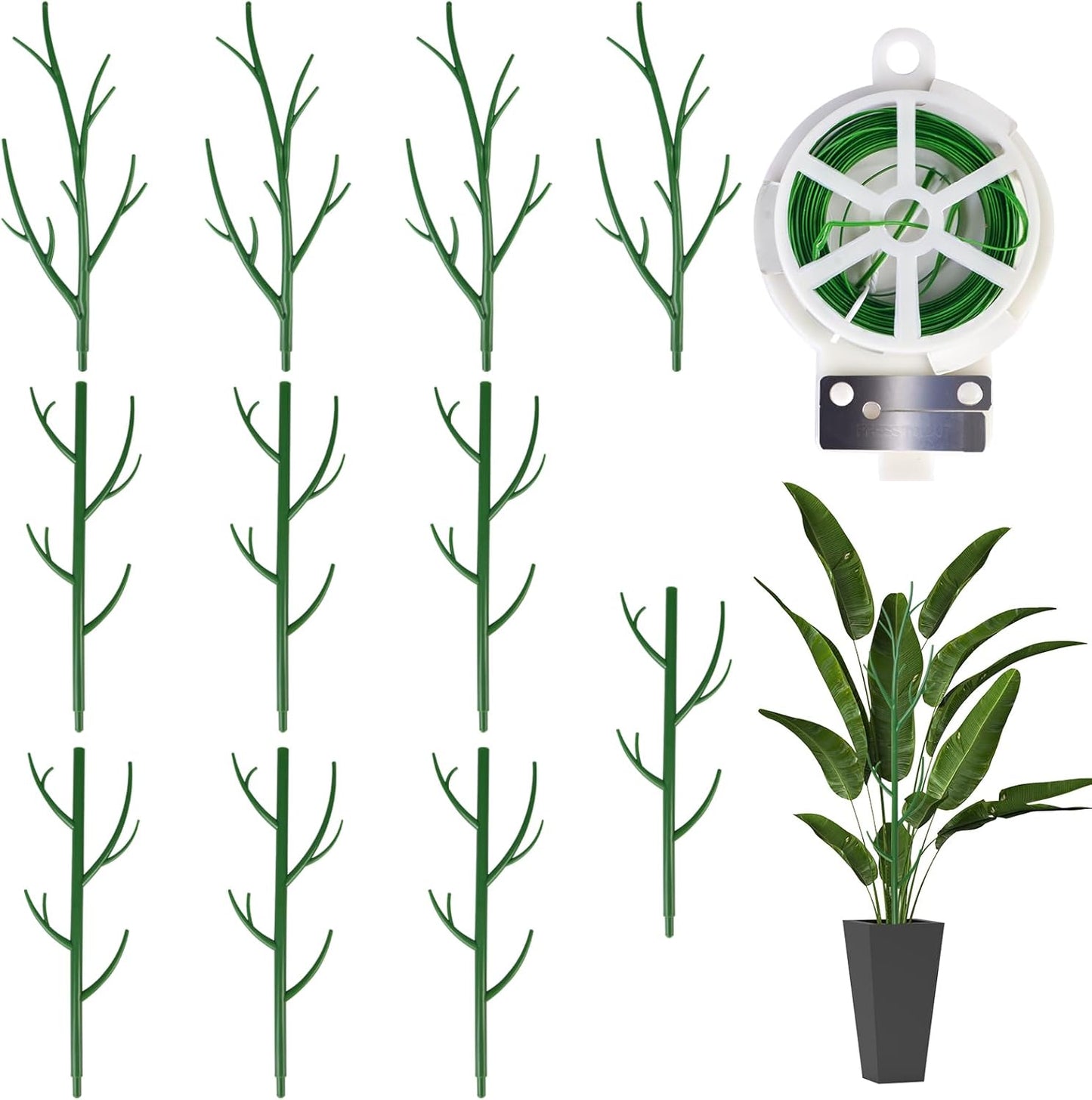 11 Pack Monstera Plant Support - 71.4" Plant Support Stakes for Indoor Plants Sticks Support Tall Indoor Plant Stakes with Twist Ties Stackable Plant Stem Support for Monstera Plants