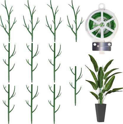 11 Pack Monstera Plant Support - 71.4" Plant Support Stakes for Indoor Plants Sticks Support Tall Indoor Plant Stakes with Twist Ties Stackable Plant Stem Support for Monstera Plants