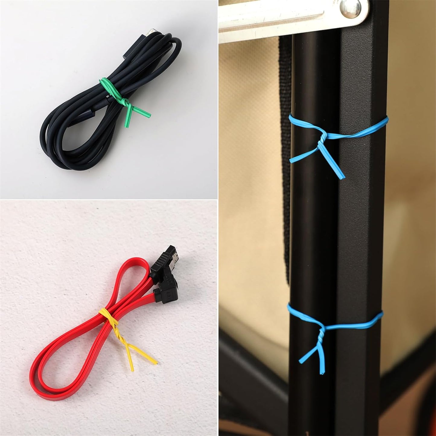 Tangyinrd 300 pcs 5 inch Blue Plastic Twist Ties, Cable Ties, for Bags, Gardening Tools