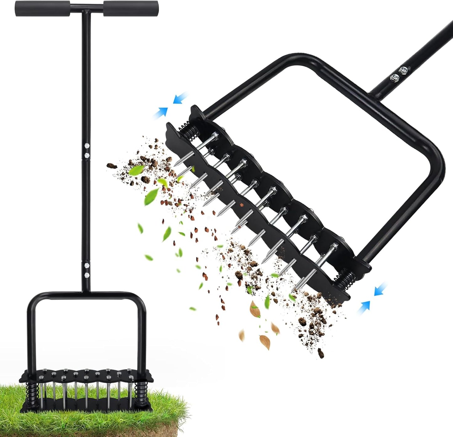 Lawn Aerator, Aerator Lawn Tool for Manual Weeding, Pre-Assembled Lawn Aerator Tool for Patio Lawns and Gardens, Lawns Improvement and Yard Care, Garden Tools, Restoring Lawns Health