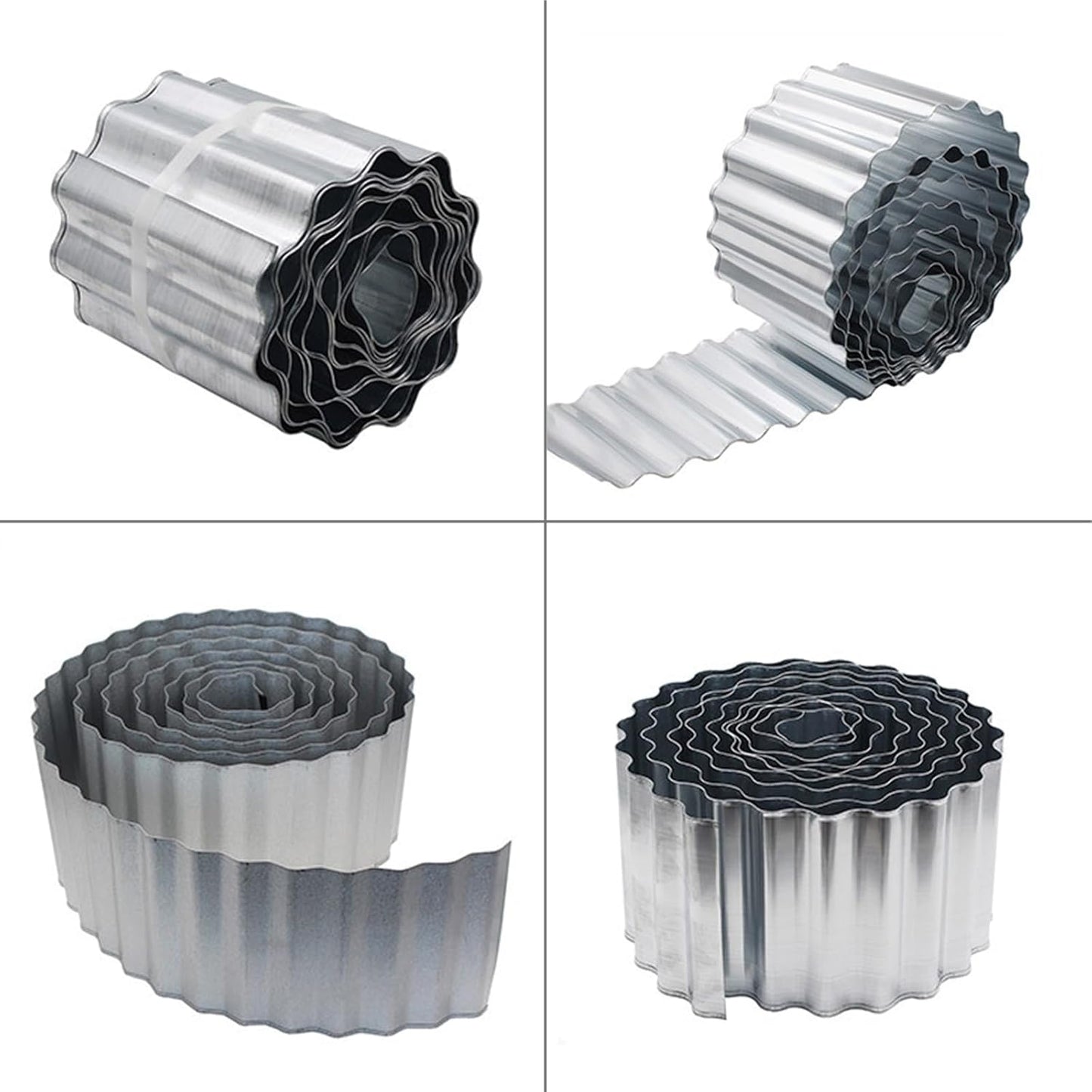 Metal Landscape Edging,10Inch×20FT Corrugated Metal Garden Edging Heavy Duty Garden Border Edging Flexible Lawn Edging for Garden,DIY Flower Beds,Lawns,Pathway (Sliver)