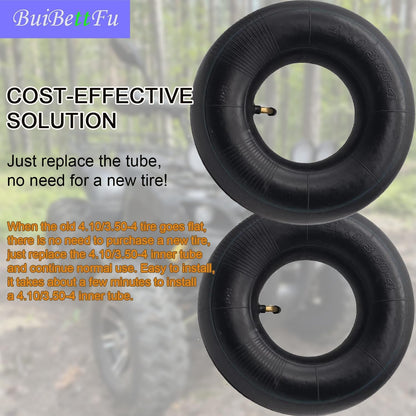 4.10/3.50-4 Tire Inner Tube with TR-87 Bent Valve Stem - Heavy Duty Replacement for Garden Carts,Golf Cart, Wheelbarrows, Hand Trucks, Lawn Mowers, Hand Trucks and More (2/Pack)