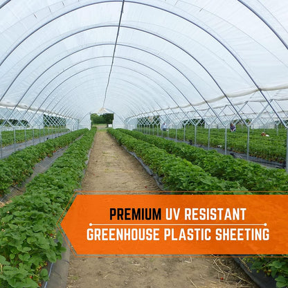 Farm Plastic Supply - Clear Greenhouse Plastic Sheeting - Ultra Durable - 8 mil - (50' x 40') - 4 Year UV Resistant Polyethylene Greenhouse Film for Gardening, Farming, Agriculture