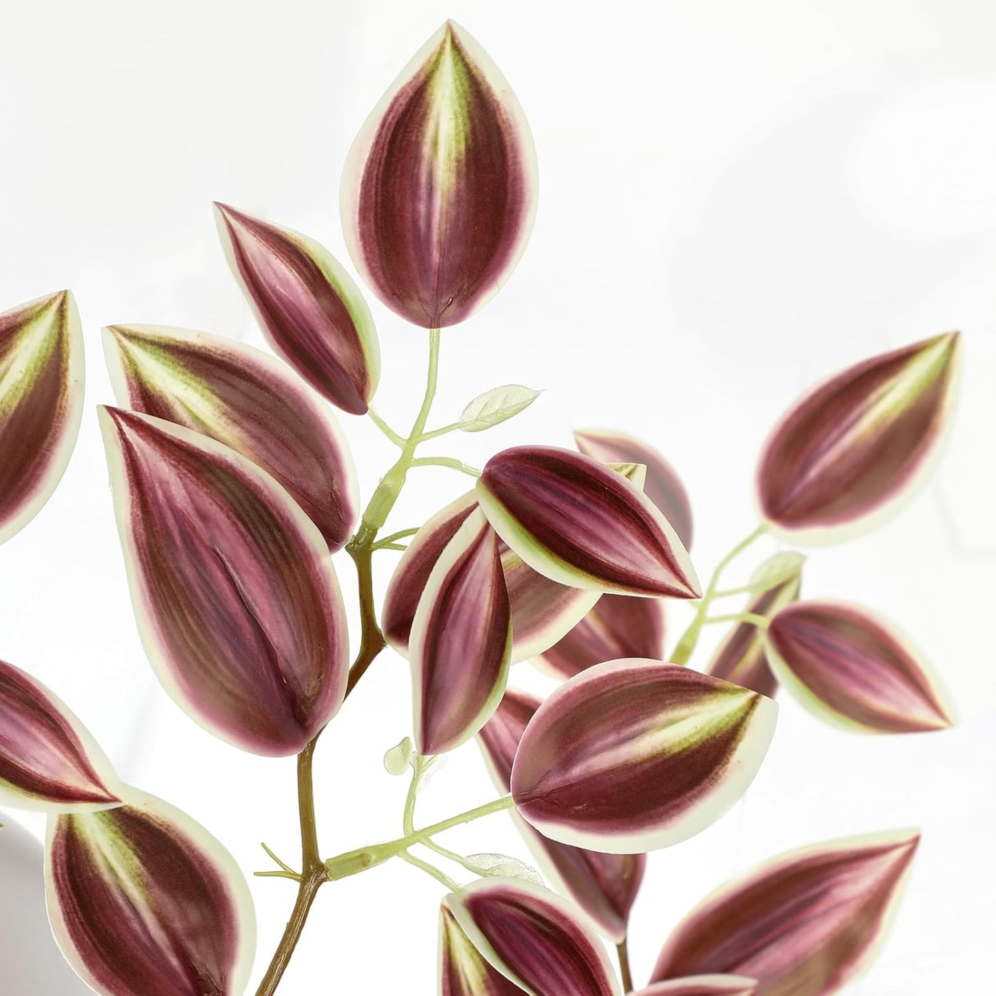 Briful Faux Plants Indoor Fake Potted Silk Plants Artificial Watermelon Peperomia Draping Plant for Home Office Room Kitchen Shelf Cabinet Tabletop Decoration(Dark Red - 1 Pack)