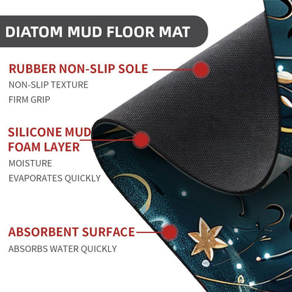 Bath Mat-Bathroom Rug，Bathtub Mermaid-Absorbent Non Slip Quick Dry Stain Resistant Easy to Clean Care Shower Rug for Bathtub Shower Room 17×27.5Inch (43 * 70cm)