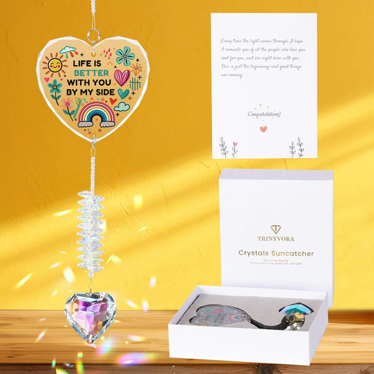 Gifts for Girlfriend, Best Friend, Sisters, Mom,Daughters,Crystal Suncatcher Ornament with Quote