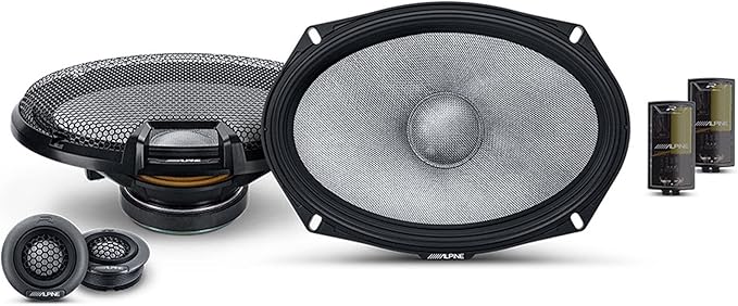 Alpine R2-S69C High-Resolution 2-Way Speaker Set / 6x9 with RKFR69 3-Piece Foam Ring Speaker