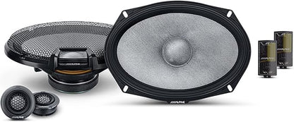 Alpine 6x9 R2 High-Resolution Speaker Bundle - A Pair of R2-S69C 2-Way Component Speakers & a Pair