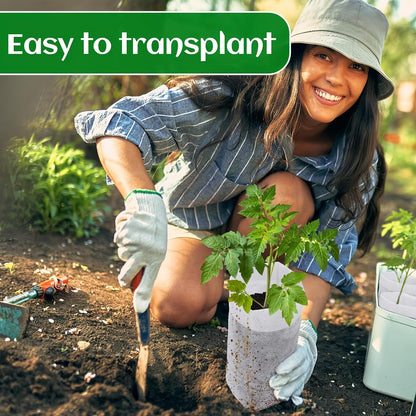 Plant Nursery Bags, Non-Woven Biodegradable Plant Grow Bags Fabric Seedling Starter Bags for Vegetable Flower Fruit Saplings Tree, Home Garden Supply (5.52"x7.48"/Pack of 200)