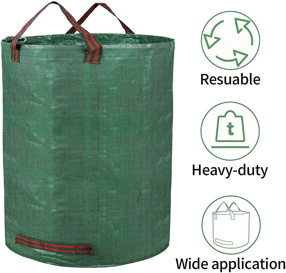 3-Pack 72 Gallon Yard Lawn Reusable Leaf Bags - Heavy Duty Waste Bags Perfect for Leafs/Leaves, Yard Debris Storage and Garden Accessories
