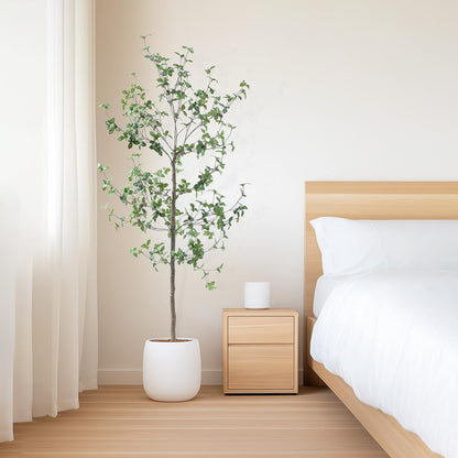 Bellacat 6ft Faux Quince Leaf Tree with Lifelike Leaves & Realistic Trunks, 72in Artificial Quince Leaf Tree for Garden, Home, Office, Porch, Balcony,Living Room Decor.