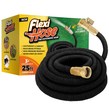 Flexi Hose Lightweight Expandable Garden Hose, 25FT -Retractable Garden Hose, Water Hose - No-Kink