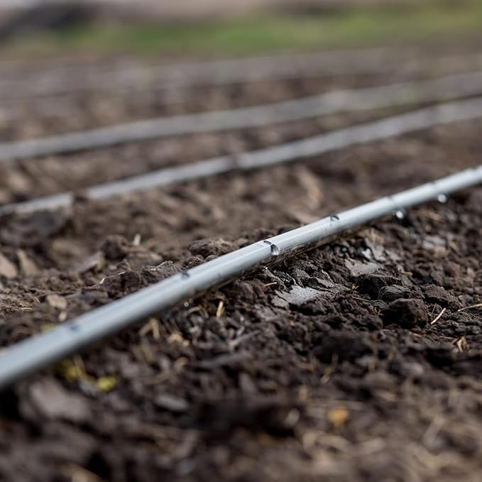 Drip Irrigation Line 1/4" Tubing Roll, 6" Emitter Spacing.52 GPH, Color Black (.170 ID x 240 OD) - Will Work from Gravity Feed (500' Foot Roll)