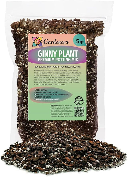 Monstera Ginny Potting Mix - Retains Moisture and Enhances Root Growth - 5 Quart