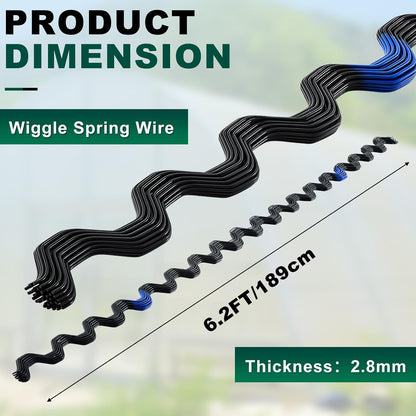 40 Pcs 6.6 ft PVC Coated Greenhouse Swing Spring Wire Greenhouse Spring Lock Wire for Fix Attachment Plastic Poly Film and Shade Cloth