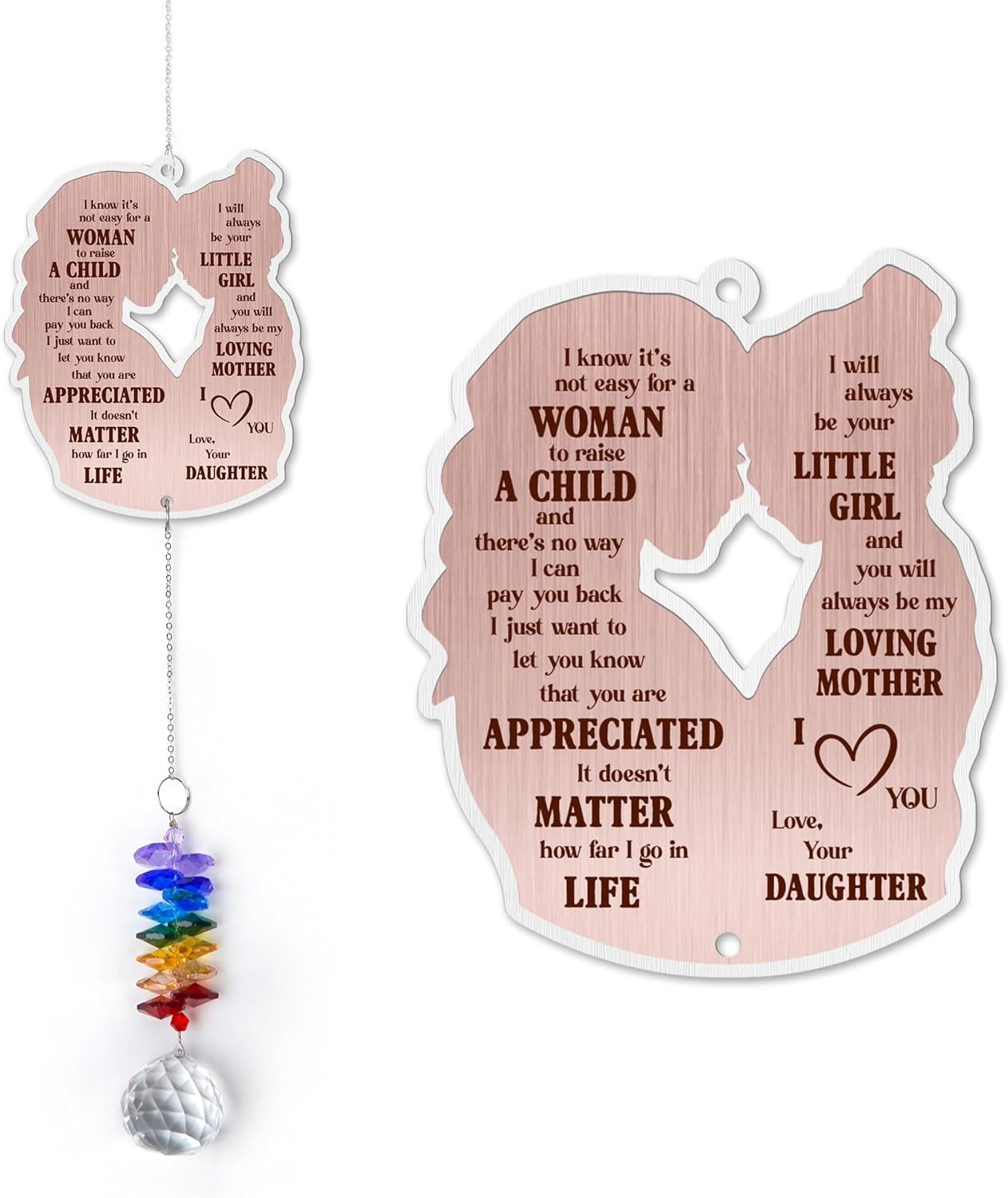 Gifts for Mom - Mom Sun Catcher Crystal Suncatcher Rainbow Maker - Hanging Window Decor - Sentimental Keepsake - Gift for Mother from Daughter
