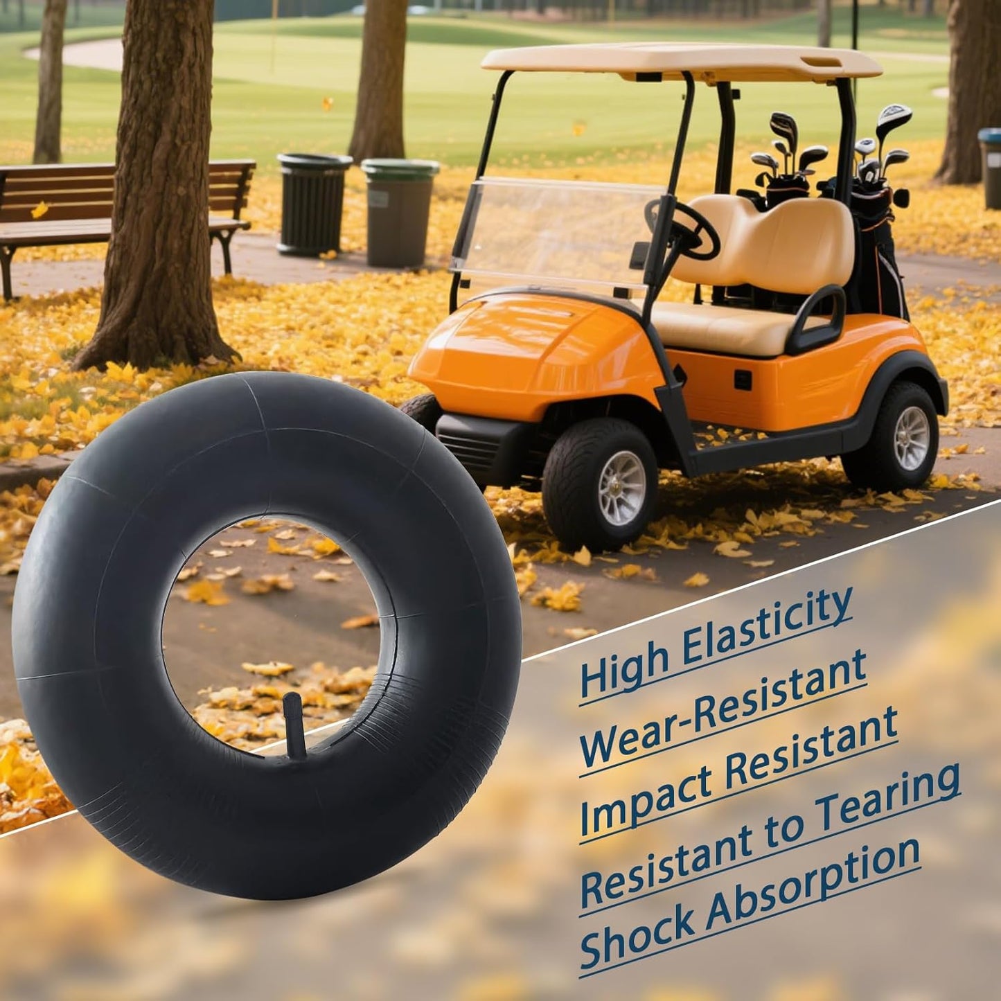 2 Pack 11x4.00-5 11x4.50-5 11x6.00-5 4.10/3.50-5 Inner Tube Heavy Duty with Straight Valve Stem Replacement for Wheelbarrows, Mowers, Hand Trucks Garden Carts, Golf Cart