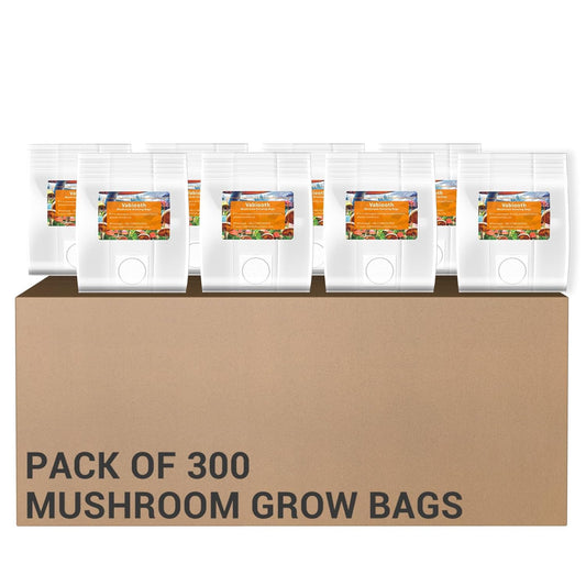 300 Packs 6 Mil Mushroom Grow Bags, Thick Spawn Bags 5" X 8" X 20" with 0.2 Micron Filter Breathable Autoclavable Durable Tear-Resistant