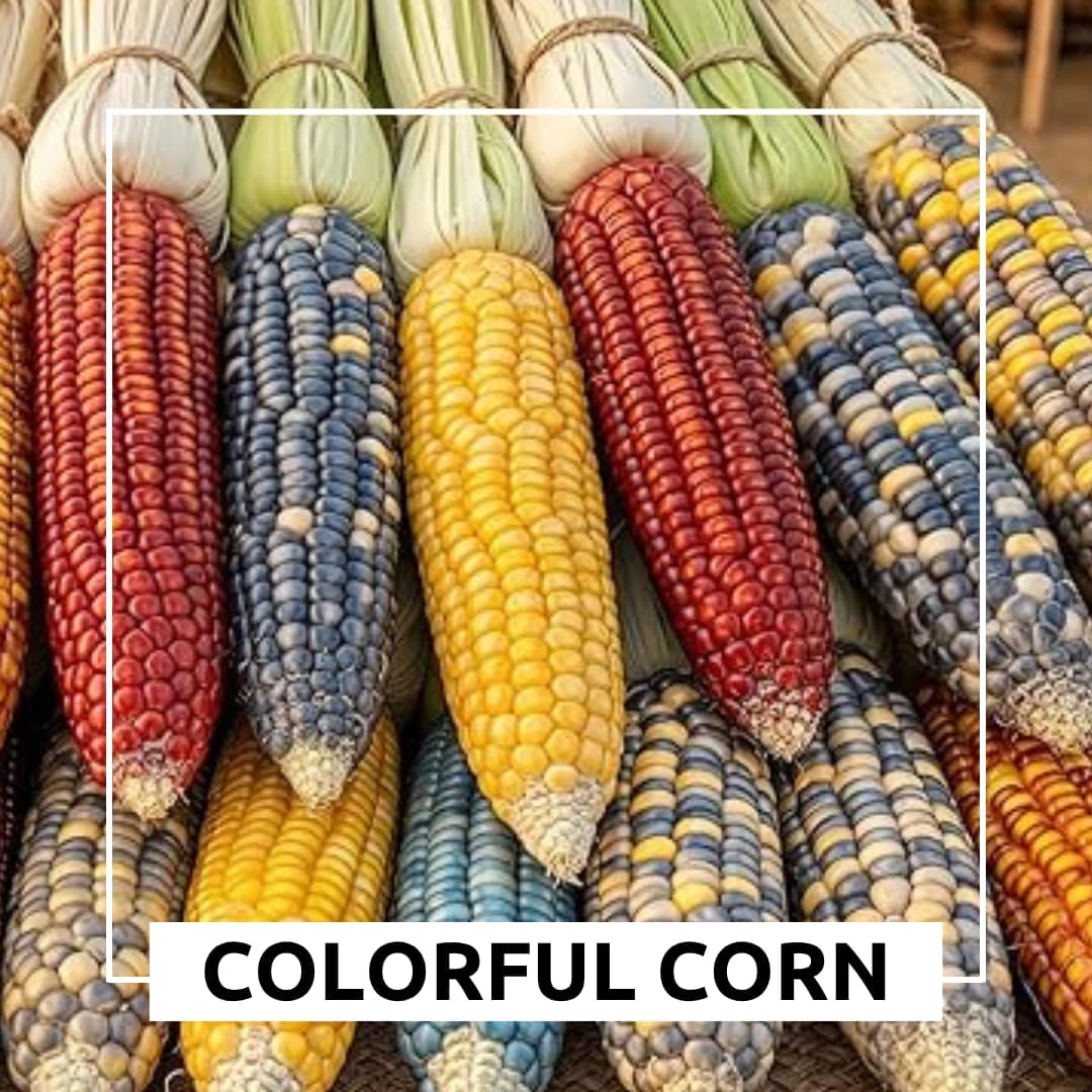400 Indian Corn Seeds for Planting - Multicolor Ornamental Indian Corn - 400+ Seeds Zea Mays Non GMO Flint Corn Seed