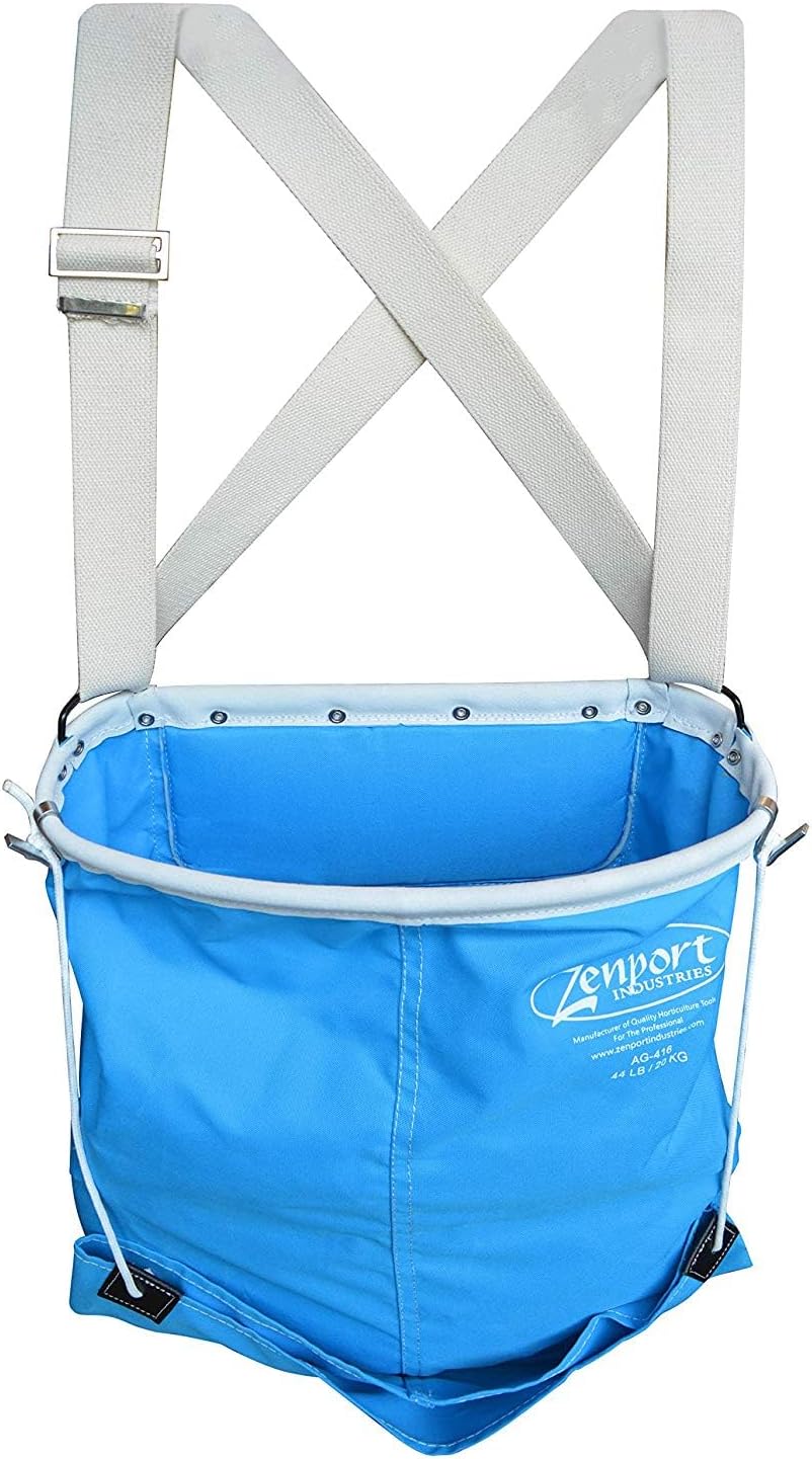 Zenport AG416 Agrikon 44-Pound Fruit Picking Bag, Soft Shell, Harvest Apple/Citrus,Blue