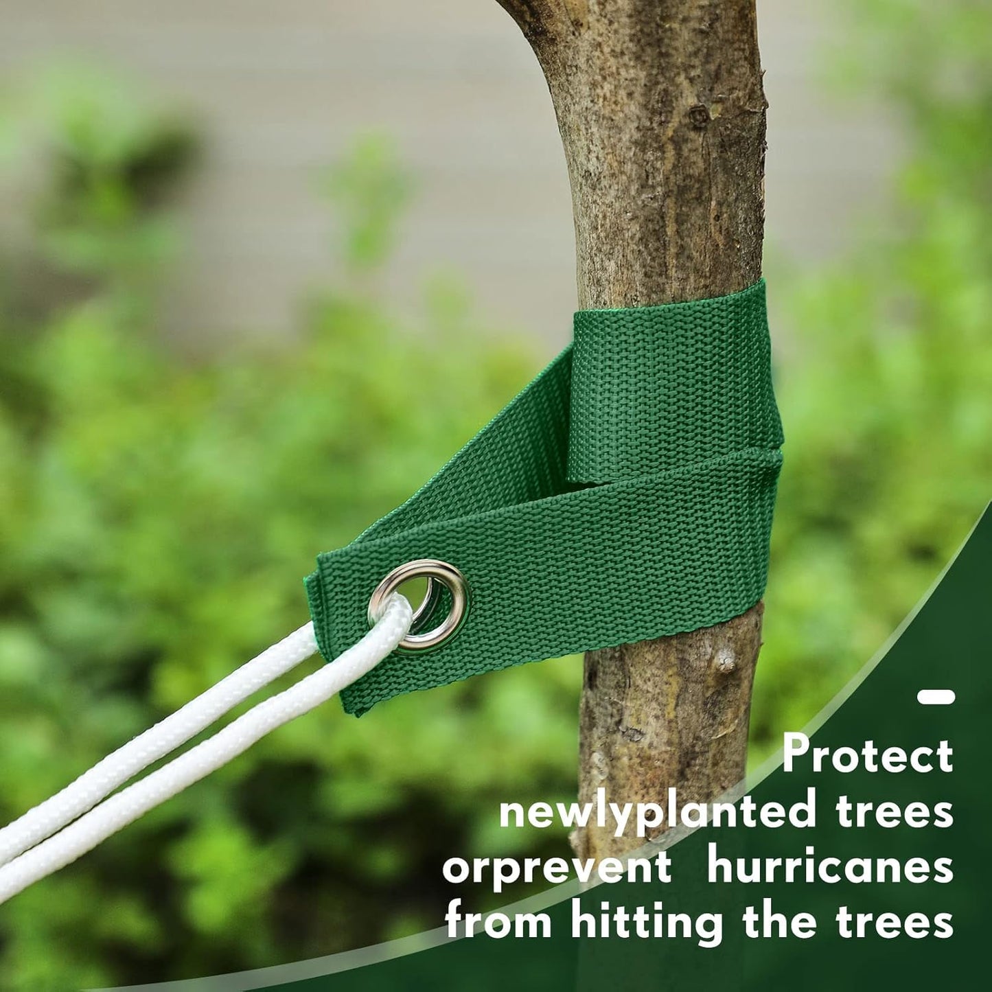 48 Pcs 15.74 Inches Tree Straps for Staking with Grommet Heavy Duty Young Tree and Plant Supports Stakes for Guying Staking Newly Planted Sapling Straight and Hurricane Protection(Green)
