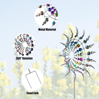 Magical Metal Windmill, Wind Spinners for Yard Garden, Outdoor Spinners, Windmill for Yard, Wind Sculptures & Spinners for Yard Garden Patio Decoration (1PCS Colorful)