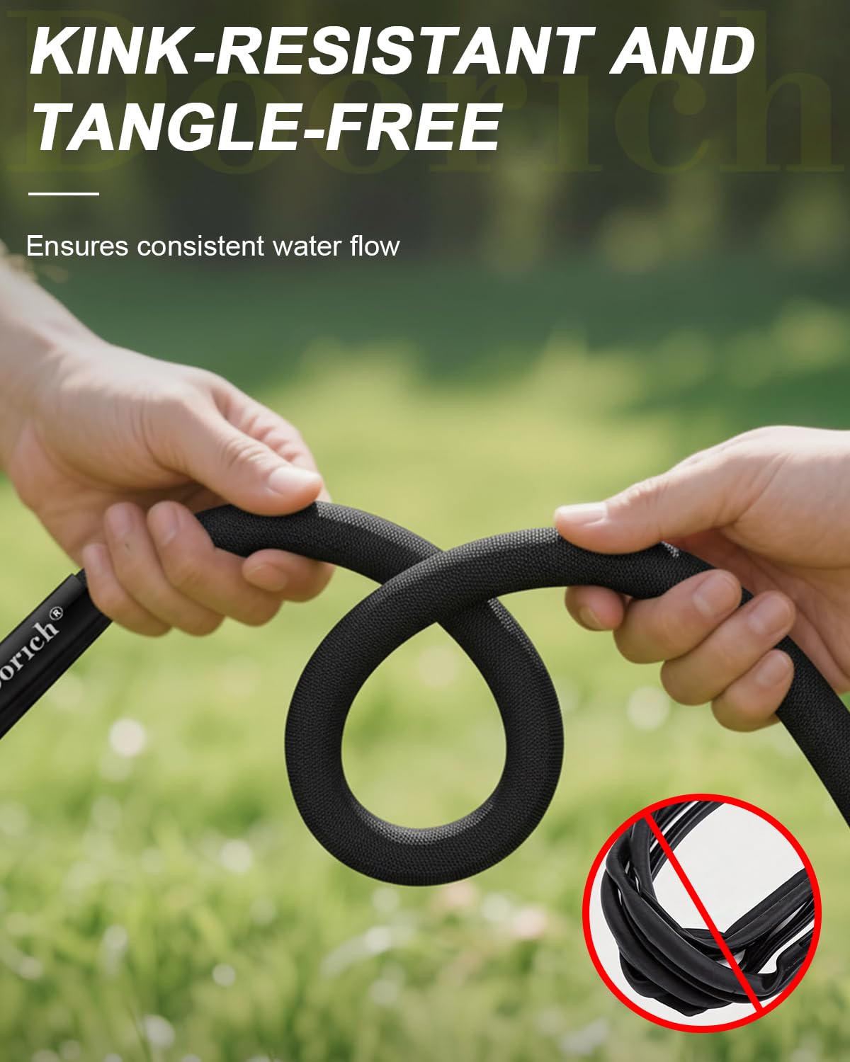 Doorich Garden Hose, Lightweight, Ultra Flexible, Durable, Kink-Free Water Hose - Made of TPU