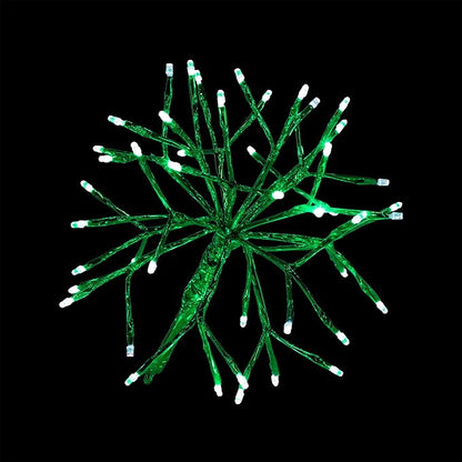 Alpine Corporation 10" H Indoor Christmas Twig 3D Hanging Snowflake Ornament with LED Lights, Green, Christmas Decoration (Pack of 4)