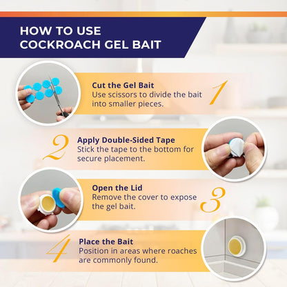 Roach Gel Bait Traps Indoor and Outdoor: Cockroach Killer Repellents for German Cockroaches, Small Roaches – Cockroach Deterrent for Homes and Kitchens – Pet Safe Roach Control 16 PCS