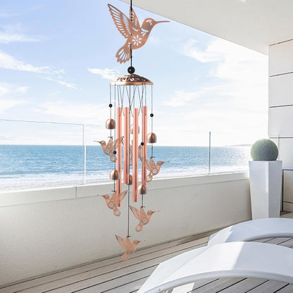 Brass Hummingbird Wind Chimes, Copper Wind-Chimes, Garden Decor, Gifts for Women, Gifts for Mom, Windchimes Outdoor, Memorial WindChimes, Wind Bell