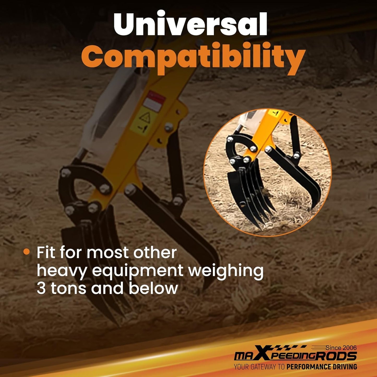 maXpeedingrods Mini Excavator Rake, Wide Backhoe Rake for 0.8-1.5T Excavators, Hydraulic Tilt Excavator & Backhoe Attachment for Excavator