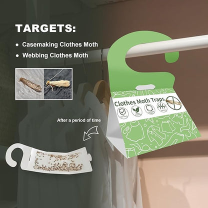 Clothes Moth Traps for Clothes Closets with Pheromones 6-Pack Safe and Effective for House Indoor Clothing Carpet