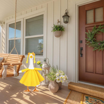 Sunflower Porch Goose Outfits Cute and Fun Porch Goose Clothes Fit 23” Geese for Lawn Yard and Patio Decoration