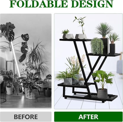 4Tier plant stand，outdoor plant stands for patio，Planter Display ShelvingIndoor Outdoor，Multiple Flower Pot Holder， suitable for garden corners, balconies, and living rooms